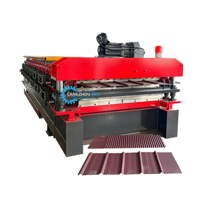 Automatiquement contrôlée par PLC Profil d'acier à double couche Roofing Sheet Roll Forming Machine