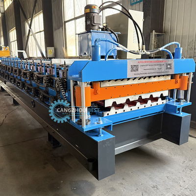 Machine à former des rouleaux de profilés en acier à double couche trapézodique ondulé