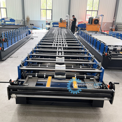 PLC contrôle automatique de coupe Ppgi acier haute côte revêtement de toiture feuille de rouleau froid machine de formage pour le Zimbabwe