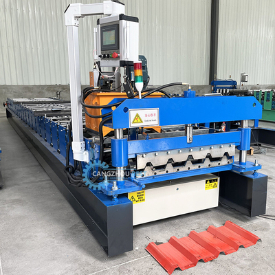 PLC contrôle automatique de coupe Ppgi acier haute côte revêtement de toiture feuille de rouleau froid machine de formage pour le Zimbabwe