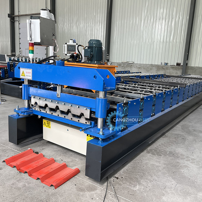 PLC contrôle automatique de coupe Ppgi acier haute côte revêtement de toiture feuille de rouleau froid machine de formage pour le Zimbabwe