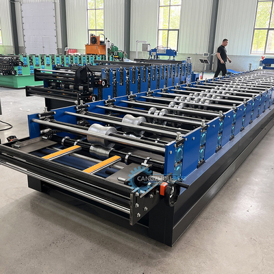 PLC contrôle automatique de coupe Ppgi acier haute côte revêtement de toiture feuille de rouleau froid machine de formage pour le Zimbabwe