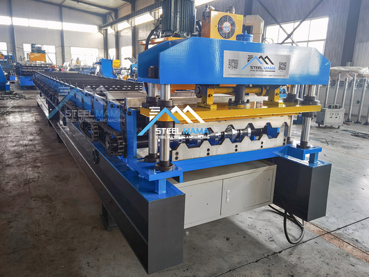 Machine de formage de rouleaux de tôle de toit compacte avec vitesse de formage de 8 à 15 m/min et découpe hydraulique