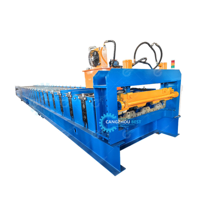 Machine à découper hydraulique pour la fabrication de tôles de revêtement de sol et de rouleaux