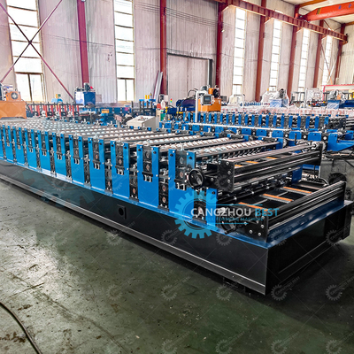 Machine de fabrication de feuilles ondulées à grande vitesse et de feuilles trapézodiennes pour découpeuse de scie volante à profil