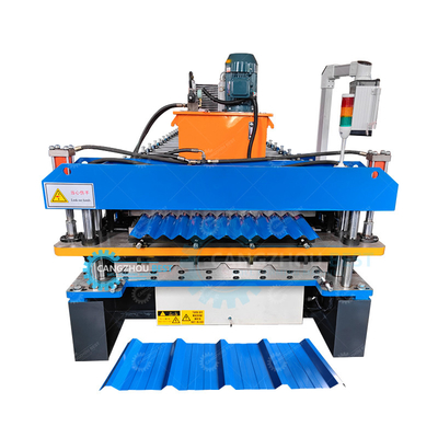 Machine de fabrication de feuilles ondulées à grande vitesse et de feuilles trapézodiennes pour découpeuse de scie volante à profil