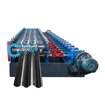 Épaisseur d'acier 4 mm Fer Changement rapide 2&3 Vagues Crash Barrier Roll Forming Machine