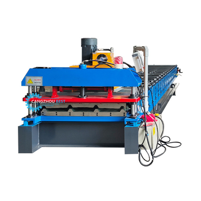 Coupe hydraulique 5.5kw acier galvanisé double couche panneau de toiture profilé machine de formage de rouleau