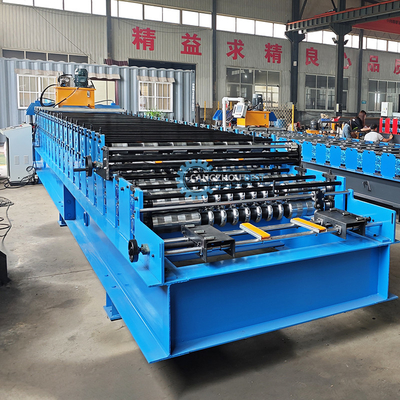 Coupe hydraulique 5.5kw acier galvanisé double couche panneau de toiture profilé machine de formage de rouleau