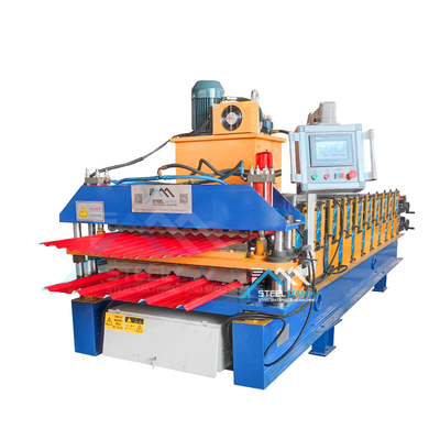 Machine de formage de rouleaux de toits en acier à double couche avec une puissance de 5,5 kW et 15-16 stations