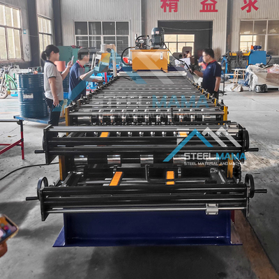 Machine de formage de rouleaux de toits en acier à double couche avec une puissance de 5,5 kW et 15-16 stations