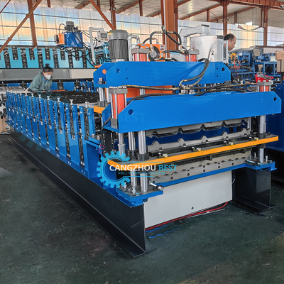 Delta PLC automatique contrôlée à deux couches de tôle de toiture à rouleaux de formage machine