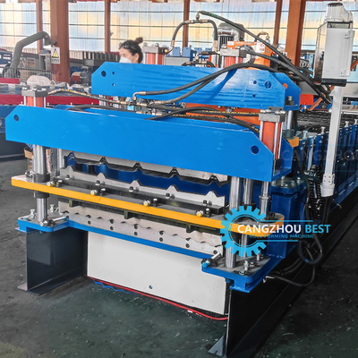 Delta PLC automatique contrôlée à deux couches de tôle de toiture à rouleaux de formage machine