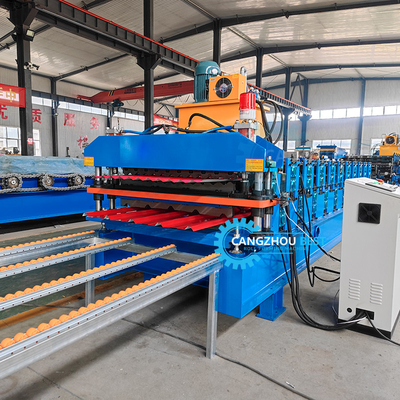 Machine de formage à deux profils en un rouleau à double couche de tôle de toit 5,5 kW Puissance