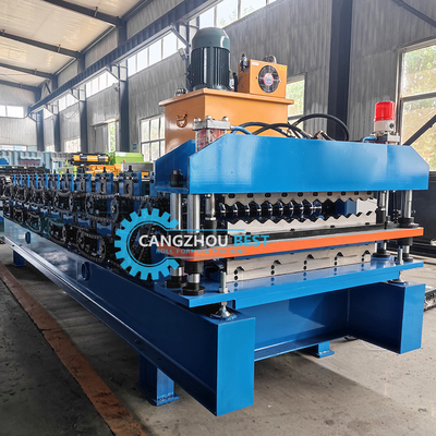 Machine de formage à deux profils en un rouleau à double couche de tôle de toit 5,5 kW Puissance