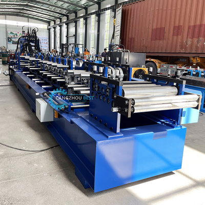 Contrôle plc C Z U Machine de formage de rouleaux de purlin Perçage et coupe hydraulique