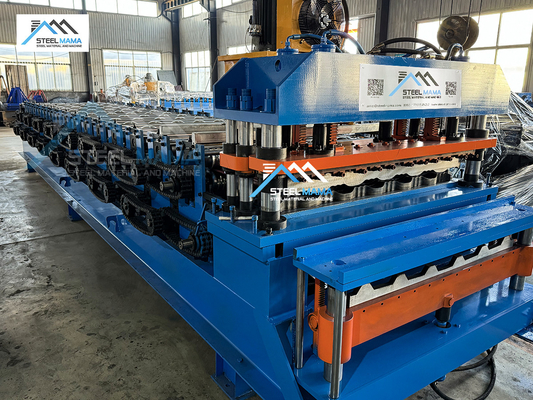 Presses de toiture à tôle vitrée pour la fabrication de rouleaux à double couche