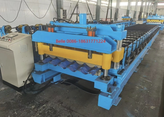 3.5T Machine de formage de rouleaux de carreaux de toits métalliques avec lame de coupe à rouleaux Cr12 de 9 à 11 rangées