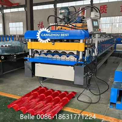 Transmission par chaîne 9-11 rangées Roof Tile Roll Forming Machine pour les toits en acier 300H