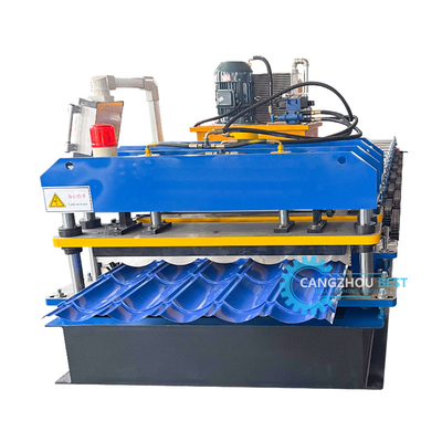 Contrôle PLC d'acier de couleur pressage hydraulique et découpe Zee Roof Tile Roll Forming Machine