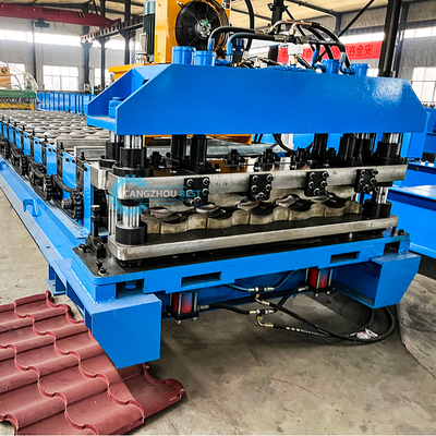 Construction de toits de tuiles de longue durée 22 étapes Rouleaux Roof Tile Roll Forming Machine avec lame Cr12