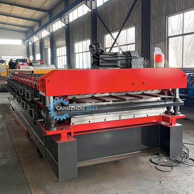 Automatiquement contrôlée par PLC Profil d'acier à double couche Roofing Sheet Roll Forming Machine