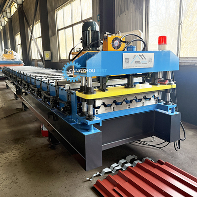 0.3-0.8 mm Ibr Machine de formage de rouleaux de toits métalliques contrôlée par un système de commande PLC