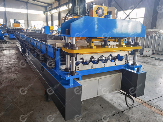 Machine de formage de rouleaux de tôle de toiture personnalisable 8-15m/min Vitesse hydraulique de coupe de n'importe quelle longueur de coupe pour les entreprises