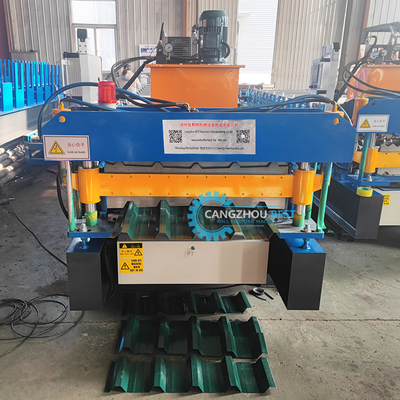 Machine de formage de rouleaux de tôle de toiture à profilés trapézoïdaux en acier à double couche durable