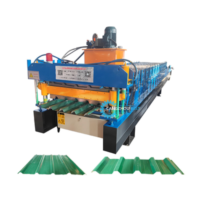Machine de formage de rouleaux de tôle de toiture à profilés trapézoïdaux en acier à double couche durable