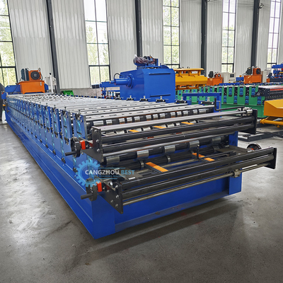Largeur personnalisée Machine de formage à rouleaux à double couche 8-12 m/min Vitesse rapide