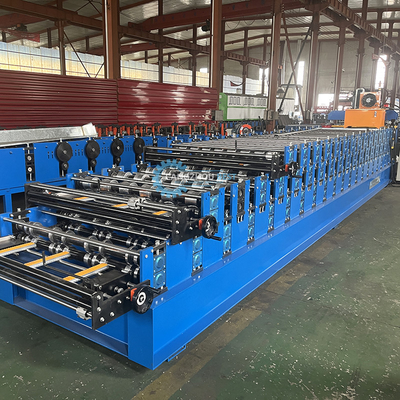 Machine de formage en rouleaux de tôle de toit trapézodial à trois couches ondulées
