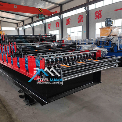 Amérique du Sud Quatre piliers coupeur cadre Trois couches de toiture de feuille de rouleau de formage de machine