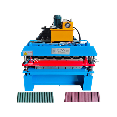 PPGI Matériau de base Machine de formage à rouleaux à double couche avec moteur principal de 3 kW Delta Inverter