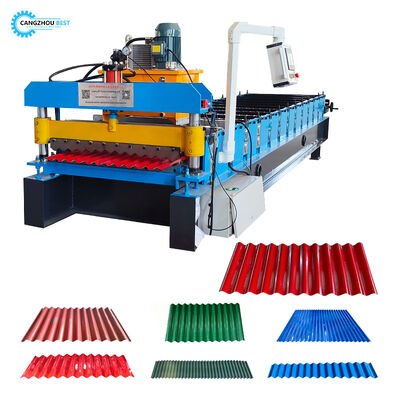 Machine de formage de rouleaux de feuilles de toiture ondulées en acier galvanisé, fabrication