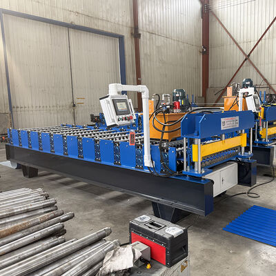 PLC Controlled Hydraulic Cutting Roll Forming Machine for Corrugated Roofing Sheets at 8-12m/min