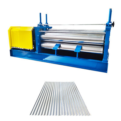 0.12-0.3 mm Machine de formage de rouleaux de tôles de toiture ondulées en matériau mince à tambour avec système de contrôle PLC et rouleaux en acier 45 #