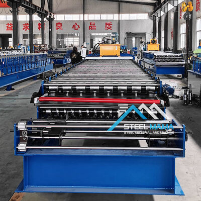 Machine de formage de carreaux ondulés et vernissés double couche