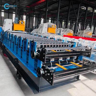 Machine de formage de rouleaux à double couche pour panneaux de toit et de murs Machine de formage multifonctionnelle d'acier coloré à double couche